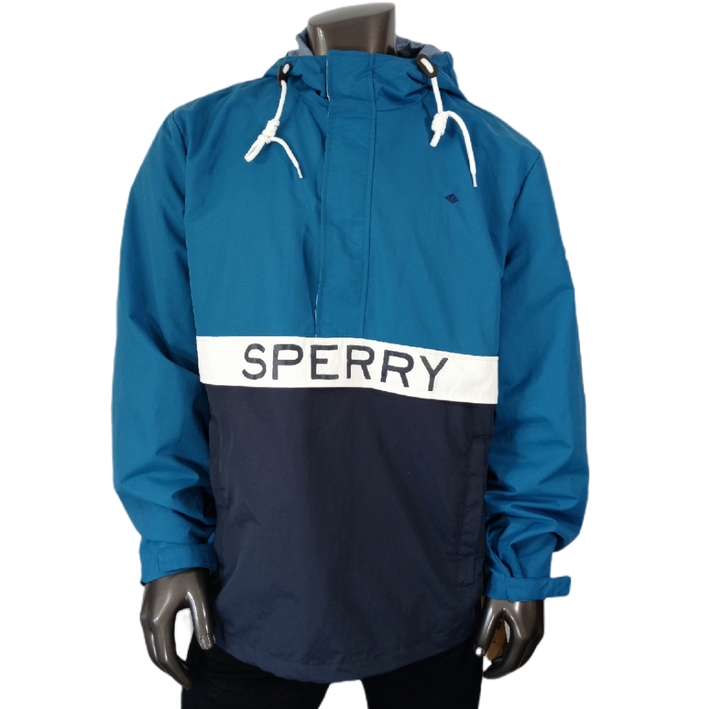 Sperry Teal,Navy Blue & White Windbreaker. - Picture 1 of 5
